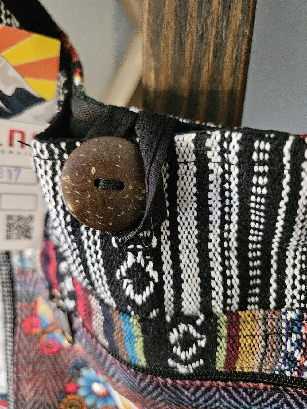 NWT Rising International Boho Sun & Peace Sign Crossbody Bag - Made in Nepal